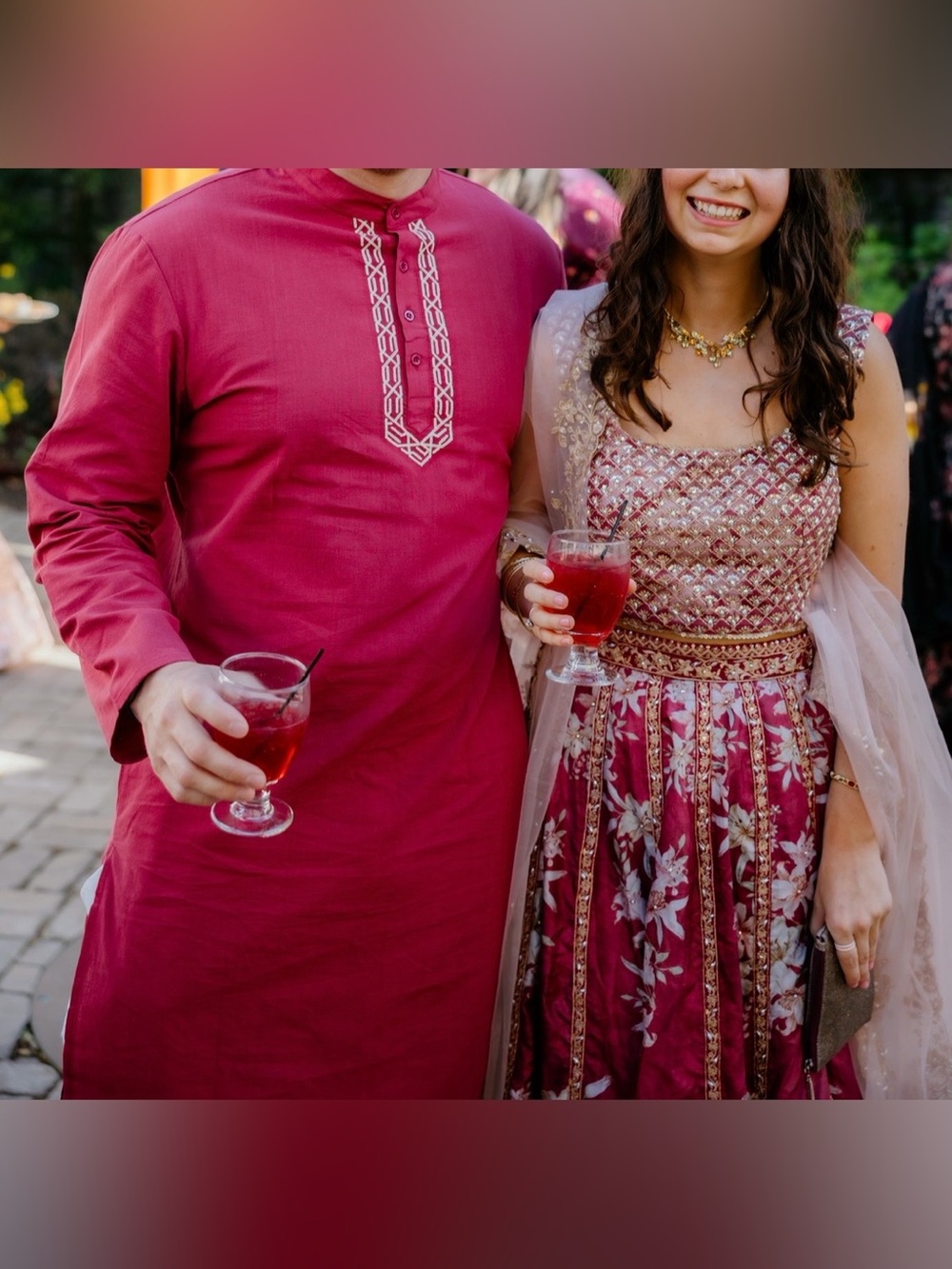 Burgundy Men's Kurta